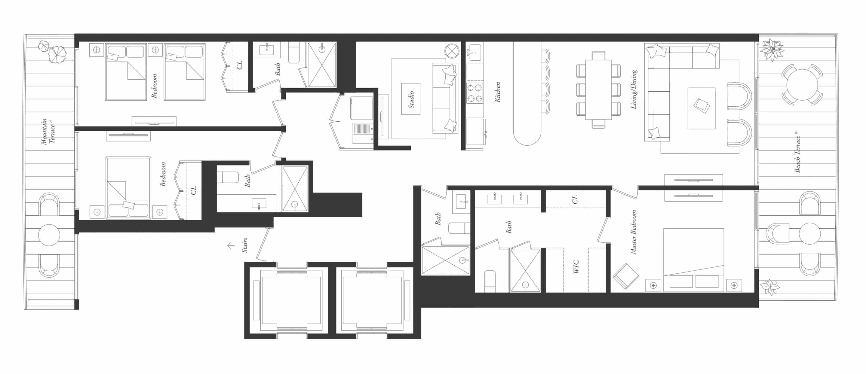 Residence A2 Floor Plan Thompson Residences Puerto Vallarta